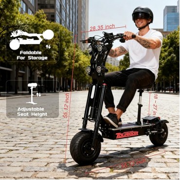 X1372VPRO Electric Scooter Adults 75 Miles Long Range, 10000W Dual Motor 65MPH Max Speed, 72V 40Ah Battery & 13-Inch Road Tires for Commuting